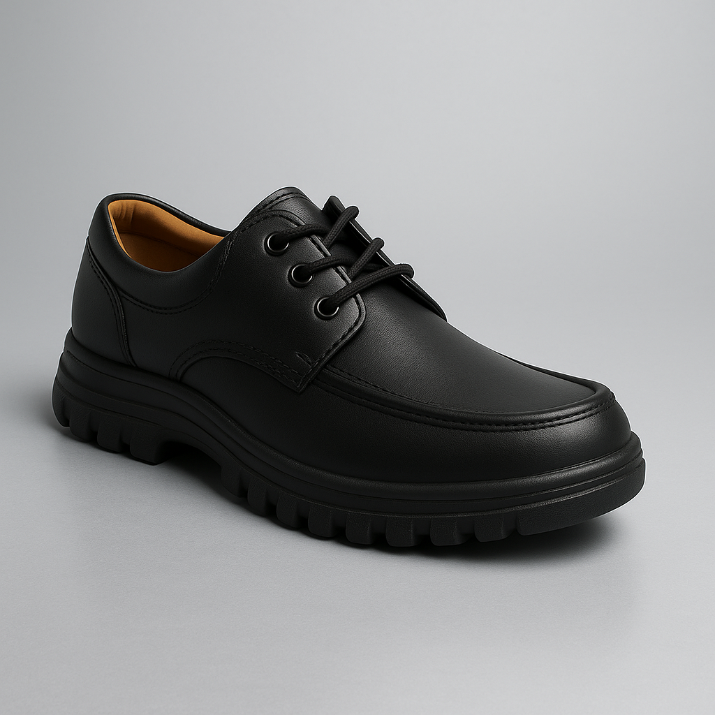 WellFit Black Leather Derby