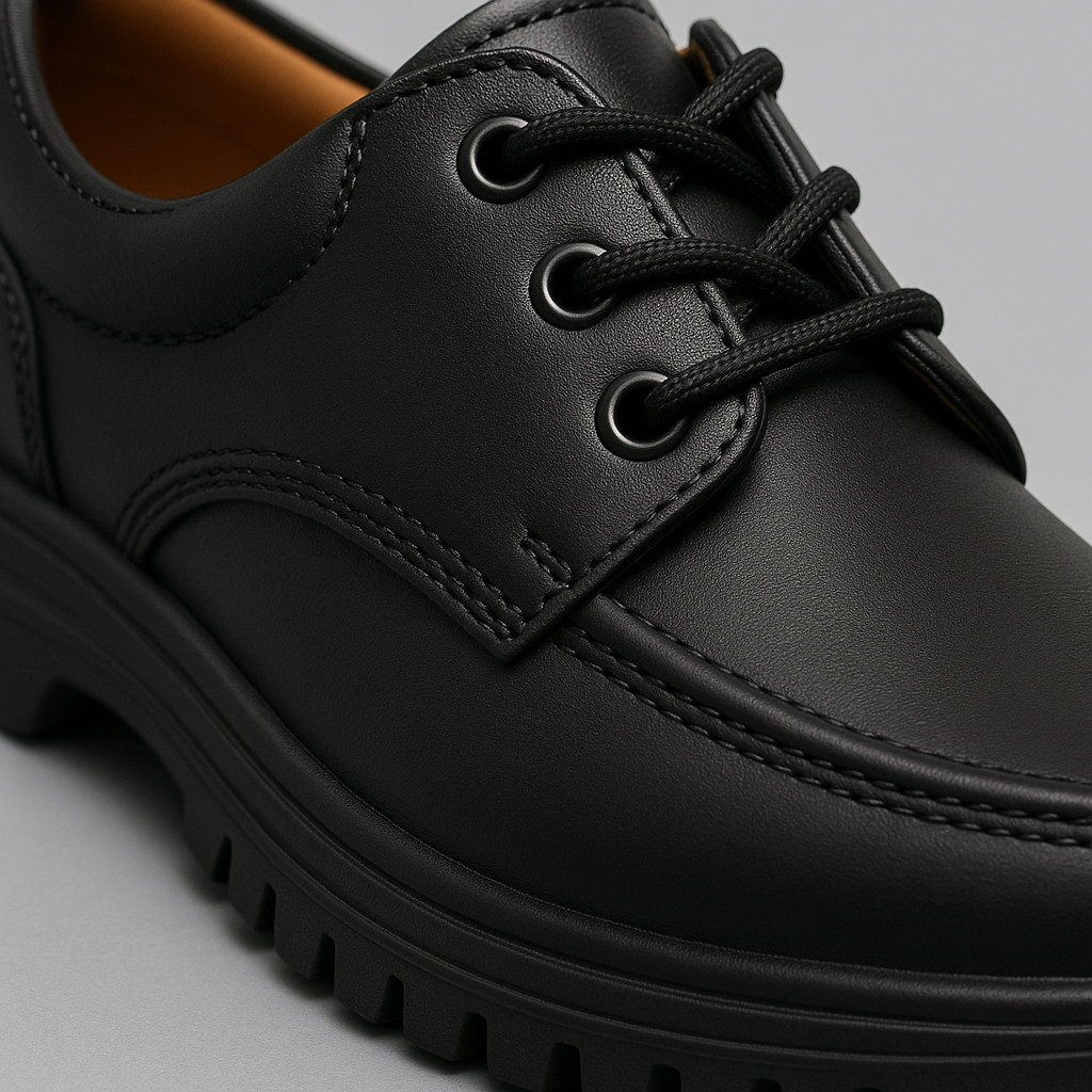 WellFit Black Leather Derby