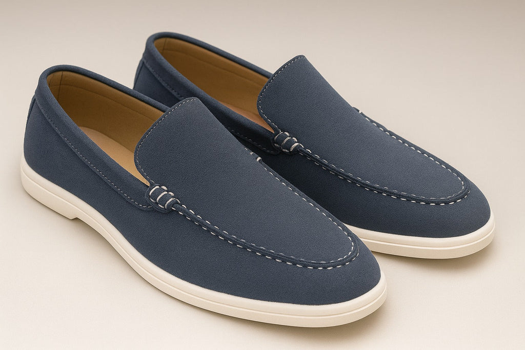 BLUE-WHITE SOLE MOCCASIN