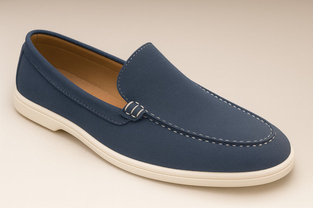 BLUE-WHITE SOLE MOCCASIN