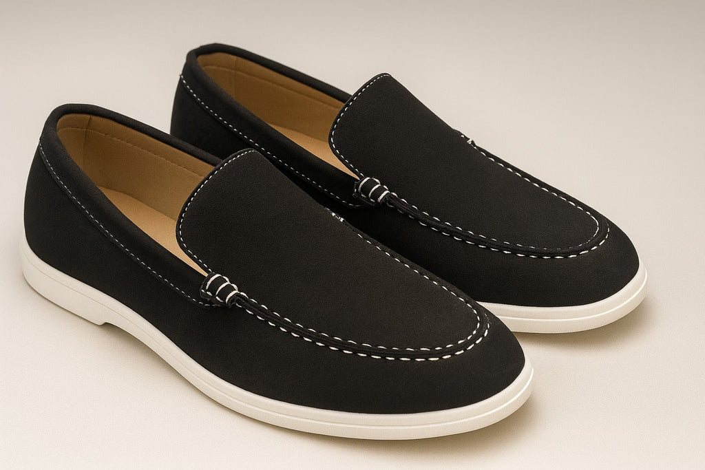 BLACK-WHITE SOLE MOCCASIN