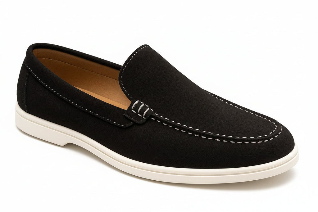 BLACK-WHITE SOLE MOCCASIN