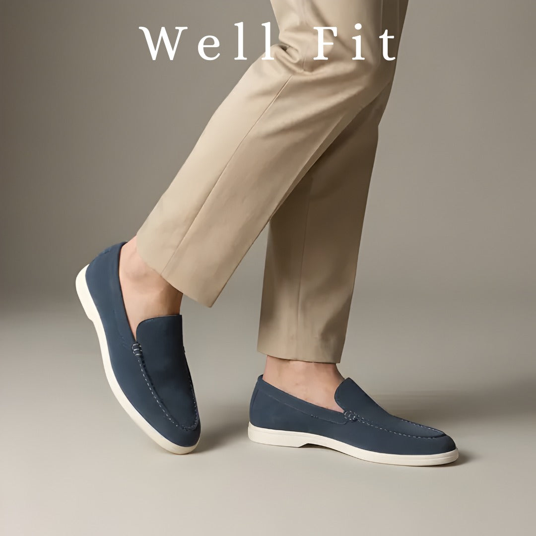 BLUE SUEDE WHITE SOLE MOCCASION