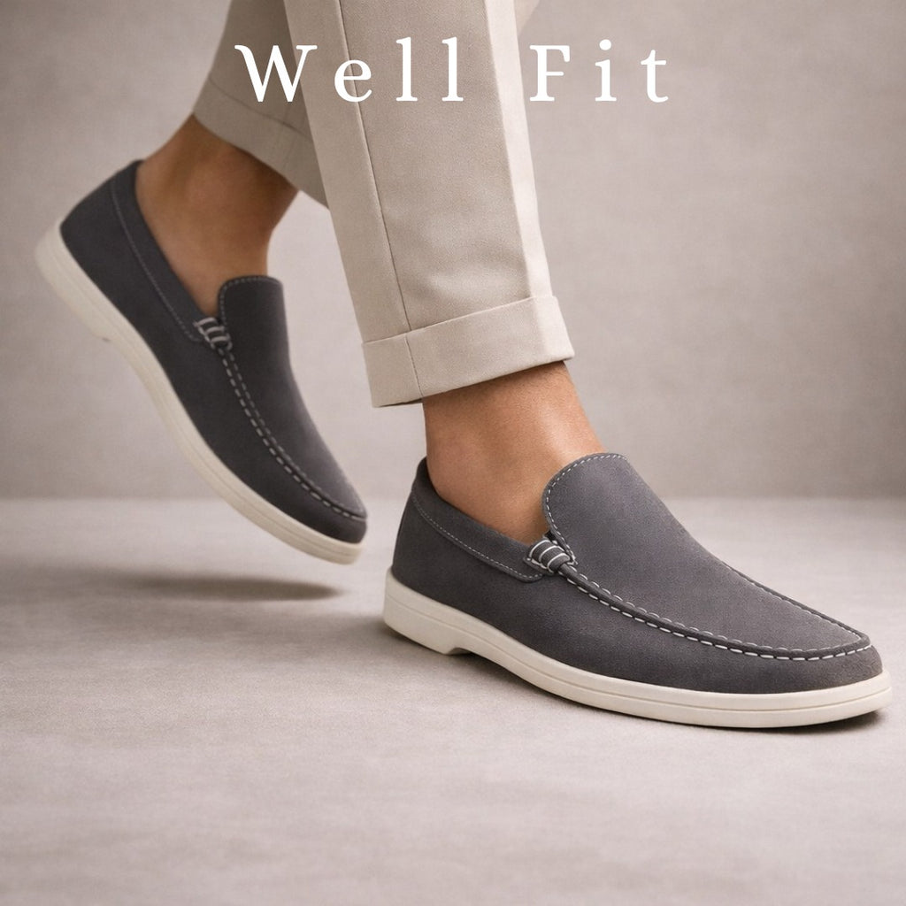 GREY- WHITE SOLE MOCCASIN