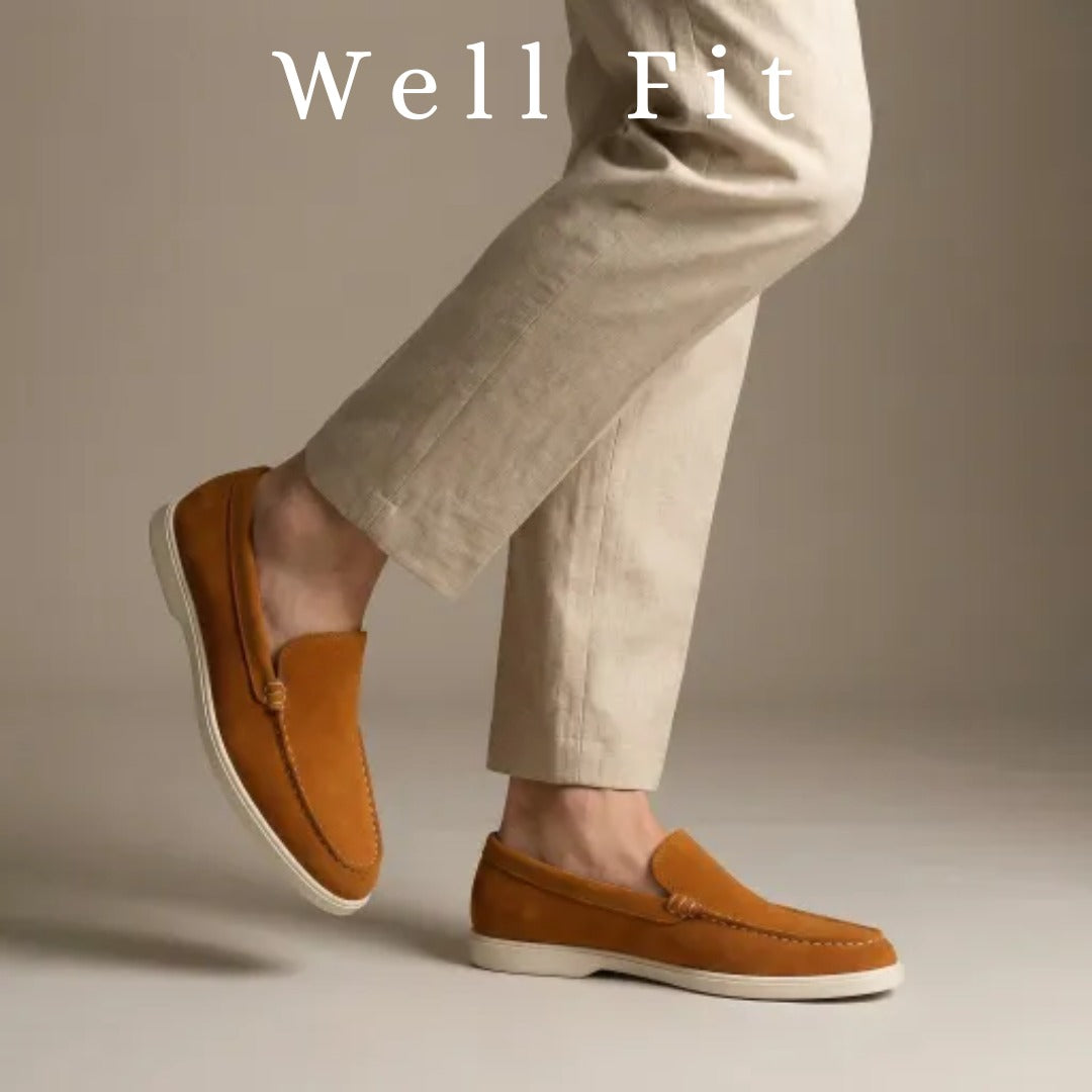 CAMEL SUEDE WHITE SOLE MOCCASION