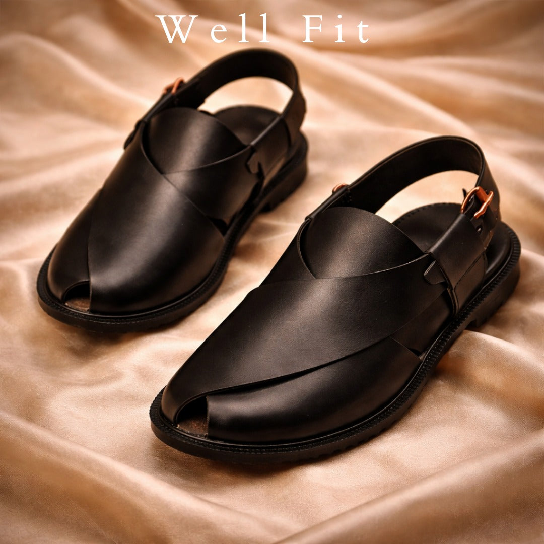 Classic Kaptaan Cross-Strap Chappal – 2 Colors Options